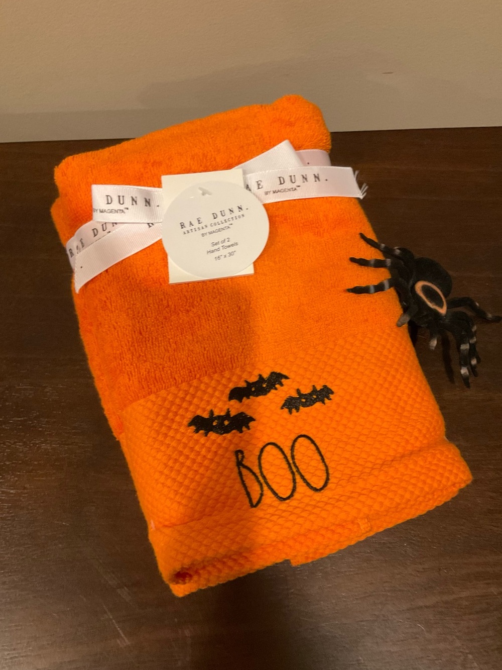 Rae Dunn Halloween BOO Hand Towels Set 🦇